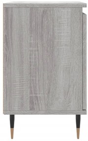 Mesa de cabeceira 40x30x50 cm derivados de madeira cinza sonoma