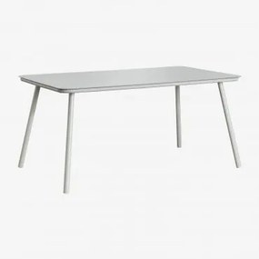 Mesa De Jantar Retangular 160x90 Cm Em Vidro E Alumínio Arhiza Verde Cáqui - Sklum