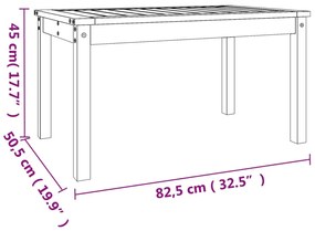 Mesa de jardim 82,5x50,5x45 cm madeira de pinho maciça branco