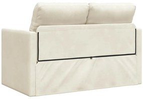 Loveseat 2 lugares Creme Tecido, Madeira 2 lugares
