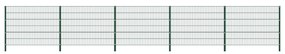 vidaXL Painel de vedação com postes ferro 8,5x1,2 m verde