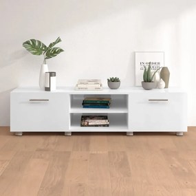 vidaXL Móvel de TV 140x40x35 cm derivados de madeira branco brilhante