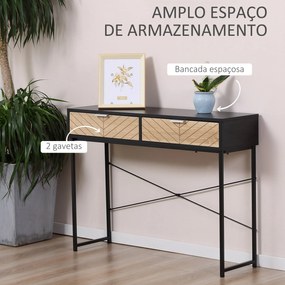 Mesa Consola 100x30x75cm Mesa de Entrada Moderno com 2 Gavetas de Arma