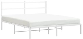 Estrutura de cama com cabeceira 150x200 cm metal branco