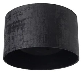 Abajur em veludo preto 35/35/20 Moderno