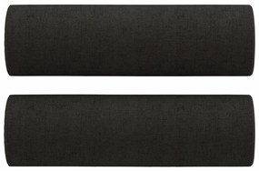 Sofá 2 lugares + almofadas decorativas 140 cm tecido preto