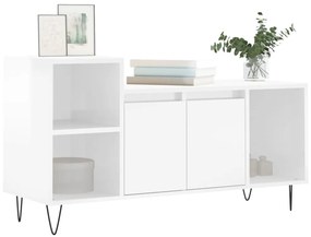 Móvel para TV 100x35x55 cm derivados madeira branco brilhante