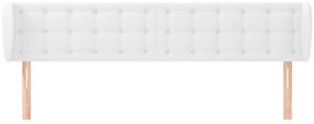 Cabeceira de cama c/ abas couro artificial203x23x78/88cm branco