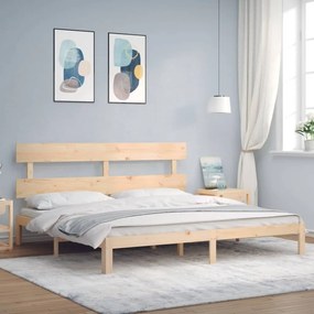 Cama sem colchão 200x200 cm madeira de pinho maciça