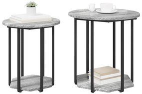 Conjunto de Mesas Laterais 2 pcs em Cinza Sonoma, Madeira Revestida e