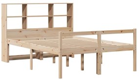 Cama com estante sem colchão 140x190 cm pinho maciço