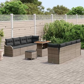 vidaXL Conjunto de Sofá de Jardim 11 pcs Cinzeto 90 x 55 x 71 cm