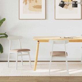 vidaXL Cadeira de jantar 2 pcs Branco e marrom
