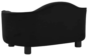 Sofá para cães 67x47x36 cm pelúcia preto