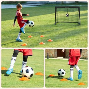 Conjunto de 2 balizas de futebol pop-up 120 x 91 x 91 cm preto