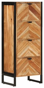 vidaXL Armário de casa de banho 40x30x100 cm acácia maciça e ferro
