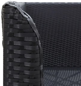 Sofás de canto para jardim 2 pcs vime PE preto