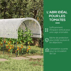 Estufa de jardim para tomates 4 x 1,20 x 1,70 m, com 5 arcos de aço - cobertura em PE