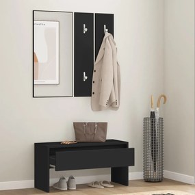 Conjunto de móveis de corredor derivados de madeira preto