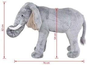 Elefante de montar em peluche cinzento XXL
