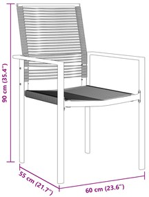 Conjunto de Jantar Jardim 5 Peças Preto Rattan PVC