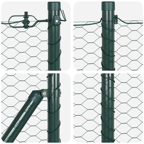 Cerca Hexagonal vidaXL Verde 1x10 m Aço