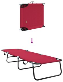Espreguiçadeira Dobrável 2 pcs Portátil Vermelha Tecido Oxford 600D