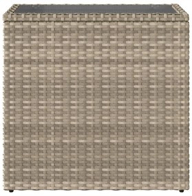 Mesa de apoio jardim c/ tampo vidro 58x27,5x55 cm vime PE