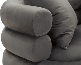 SOFÁ SILVERY PLUS COM ALMOFADAS CINZENTO 133X68X69 CM