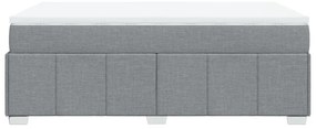 Cama boxspring com colchão 120x190 cm tecido cinzento-claro