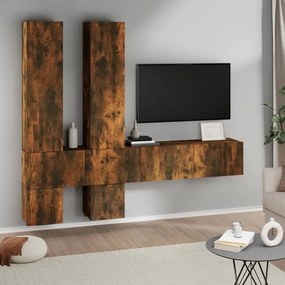 3114571 vidaXL Móvel p/ TV de parede madeira processada cor carvalho fumado