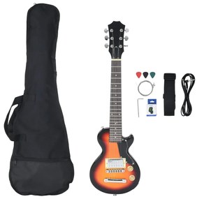 Guitarra elétrica p/ crianças com saco 3/4 30" castanho/preto