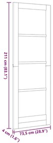 Porta Interior "ORKDAL" Branca 73.5x211x4 cm Madeira Sólida de Pinheir