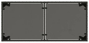 5 pcs conjunto de jantar p/ jardim c/ almofadões vime PE preto