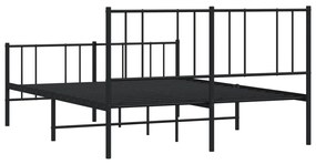 Estrutura de cama sem colchão com pés 160x200 cm preto