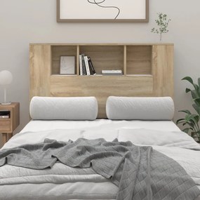 vidaXL Armário de cabeceira 120x18,5x102,5 cm branco e carvalho sonoma