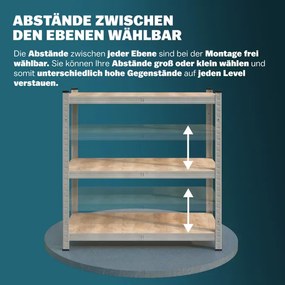 Estante para pneus galvanizada 180 x 120 x 40 cm Prateado