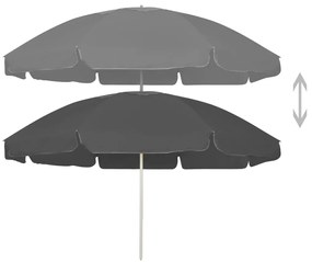 Guarda-sol de praia 240 cm antracite