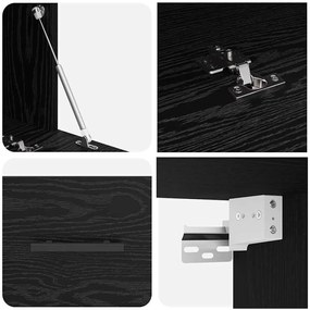 Armário de Parede Carvalho preto 100 x 36.5 x 35 cm