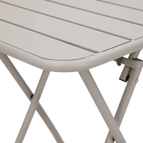 Mesa de Jardim Dobrável Bege 55 x 55 x 73 cm em Aço