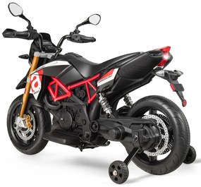 Mota Infantil com Bateria 12 V Luzes LED Música MP3 e Rodas Antiderrapantes Até 25 kg 110 x 57 x 71 cm vermelha