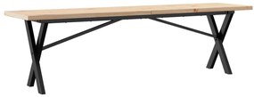 Mesa de centro estrutura em X 160x40x45,5cm pinho/aço
