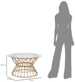 MESA DE CENTRO PANAMA Ø 75X44,5 CM CASTANHO