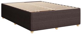 Cama com molas/colchão 160x200 cm tecido castanho-escuro