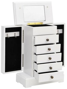 245753 vidaXL Guarda-joias com espelho MDF 25x13,5x34 cm
