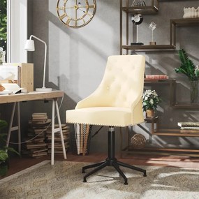 vidaXL Cadeira de escritório giratória veludo cor creme