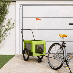 vidaXL Reboque de bicicleta p/ animais tecido oxford/ferro verde/preto