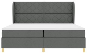Cama Box Spring vidaXL com Colchão Cinza Escuro 200x200 cm Tecido
