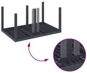 Mesa de Jardim Antracite 150x100x73 cm em Rattan Sintético