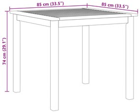 Conjunto de Jantar para Jardim vidaXL de 3 Peças Preto Rattan Acácia